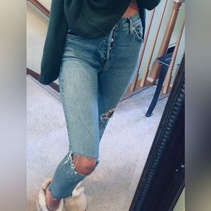Re/done jeans ( fits bigger then 24) raw hem